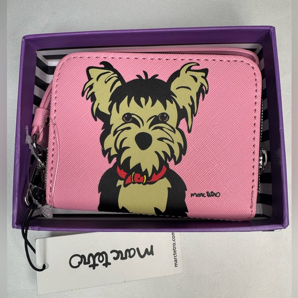 Marc Tetro Yorkshire Terrier Pink Wallet/Wristlet